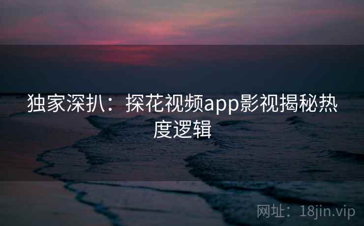 独家深扒：探花视频app影视揭秘热度逻辑