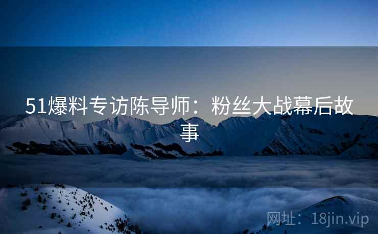 51爆料专访陈导师：粉丝大战幕后故事
