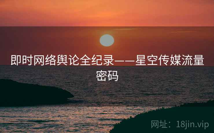 即时网络舆论全纪录——星空传媒流量密码