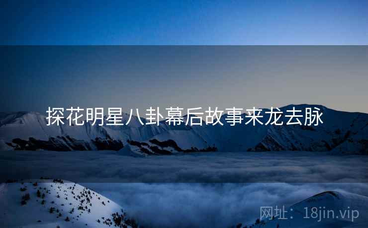 探花明星八卦幕后故事来龙去脉