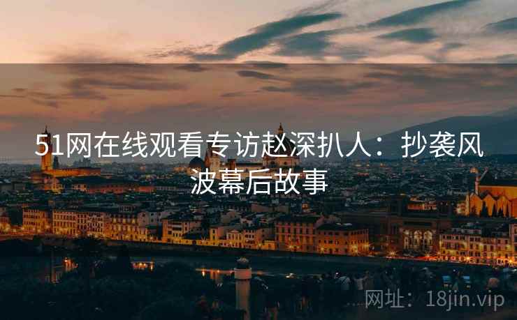 51网在线观看专访赵深扒人：抄袭风波幕后故事